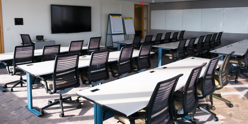 A modern classroom featuring ergonomic chairs showcases the latest trends in school furniture.